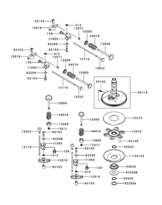 Kawasaki Fx850v-As00 Valve And Camshaft Diagram and Parts List for M60-KW (53AI8CT6050-31HP-OHV)(2010) Cub Cadet Lawn Tractor